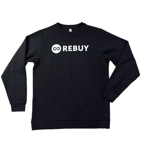 NWOT Known Supply black sweatshirt with Infinity sign & Rebuy message sz small - Picture 1 of 8
